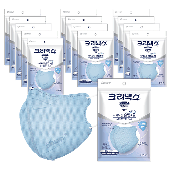 크리넥스 라이트핏 쿨마스크 Blue 중형 5PX14EA