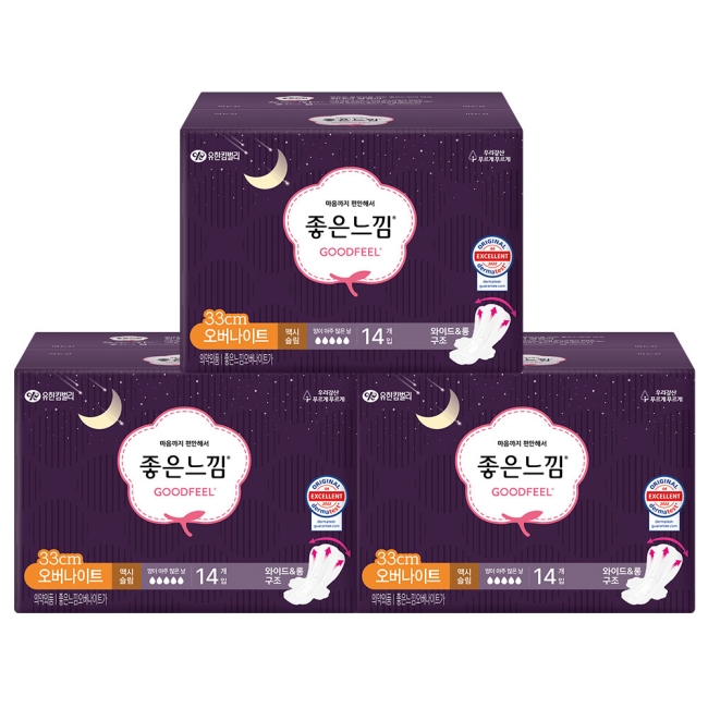 좋은느낌 오리지널 오버나이트 14PX3팩
