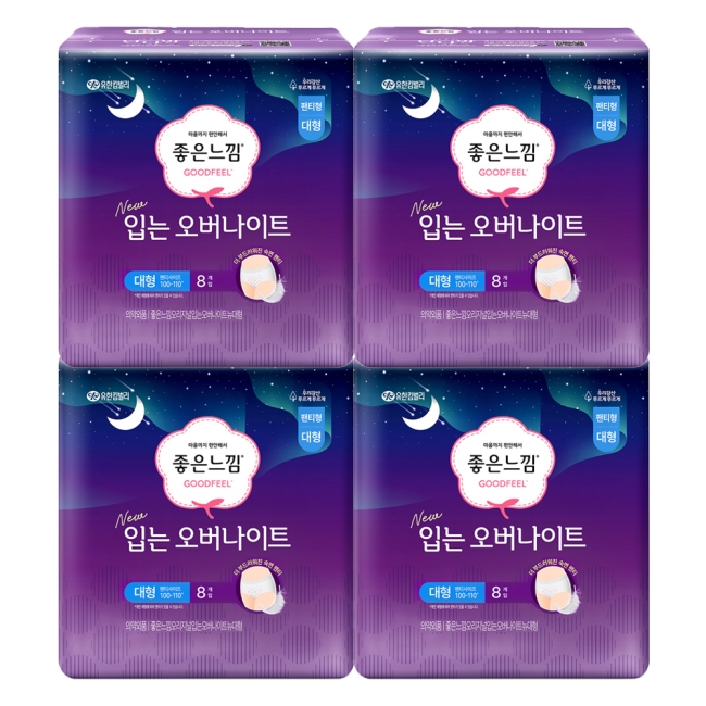 좋은느낌 오리지널 입는 오버나이트 L 8PX4팩