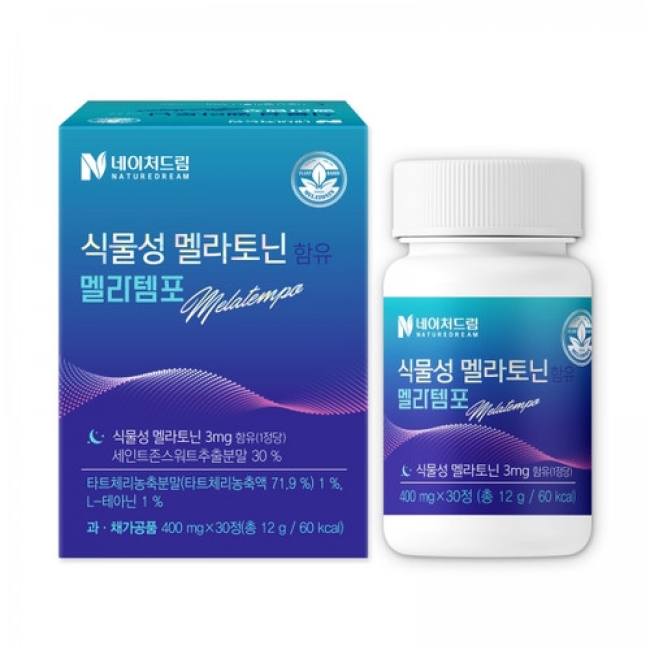 네이처드림 식물성 멜라토닌멜라템포 400mg X 30정