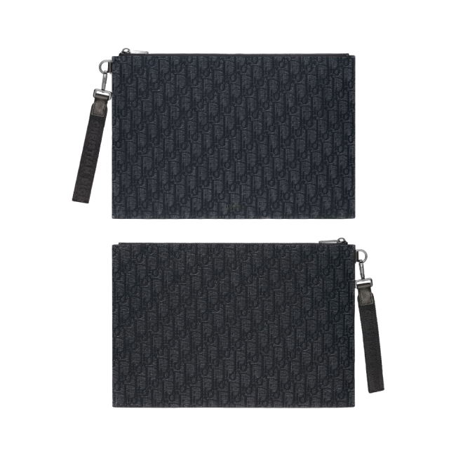 디올 A4 파우치 오블리크 자카드 블랙 2ESCA549YSEH03E