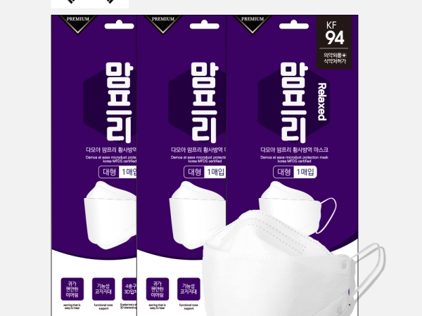 국내생산 프리미엄 KF94 맘프리 황사방역 마스크 3D입체형 마스크 1매입 50매 독감