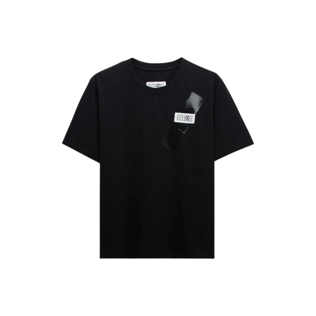 (W) MM6 메종 마르지엘라 프린트 티셔츠 블랙 S52GC0336M20048900