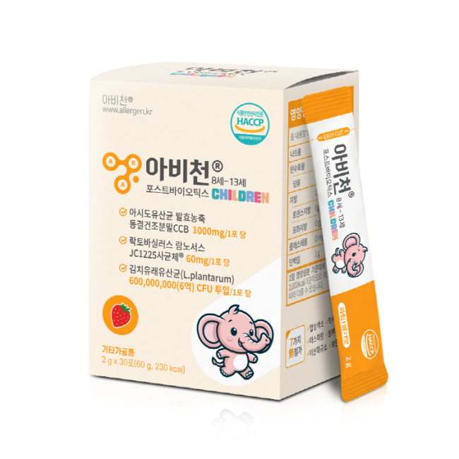 [복사] 아비천 포스트바이오틱스 8~13세 칠드런 유산균 2g x 30포 1박스