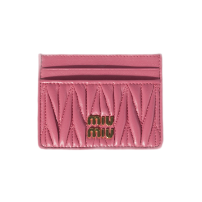 미우 미우 마테라쎄 나파 레더 카드 홀더 베고니아 핑크 5MC076AFPPF0638