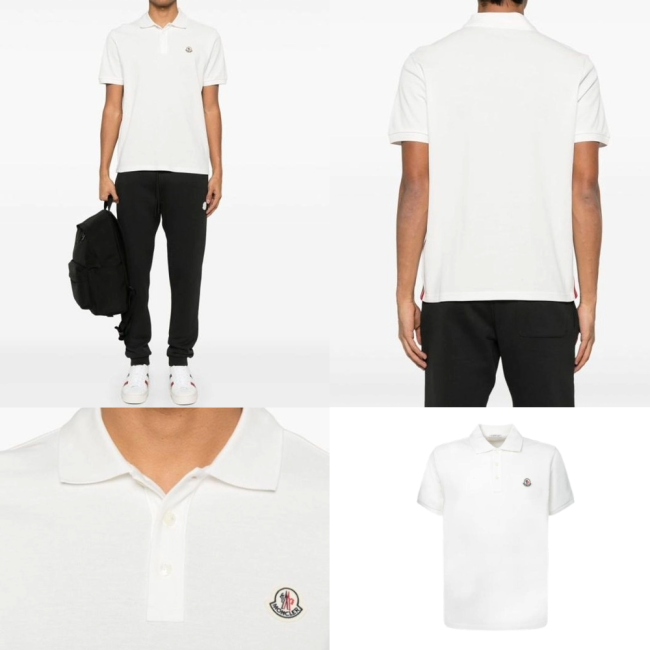 25SS 몽클레어 몽클레르 반팔 폴로 셔츠 화이트 K10918A0002689A16034