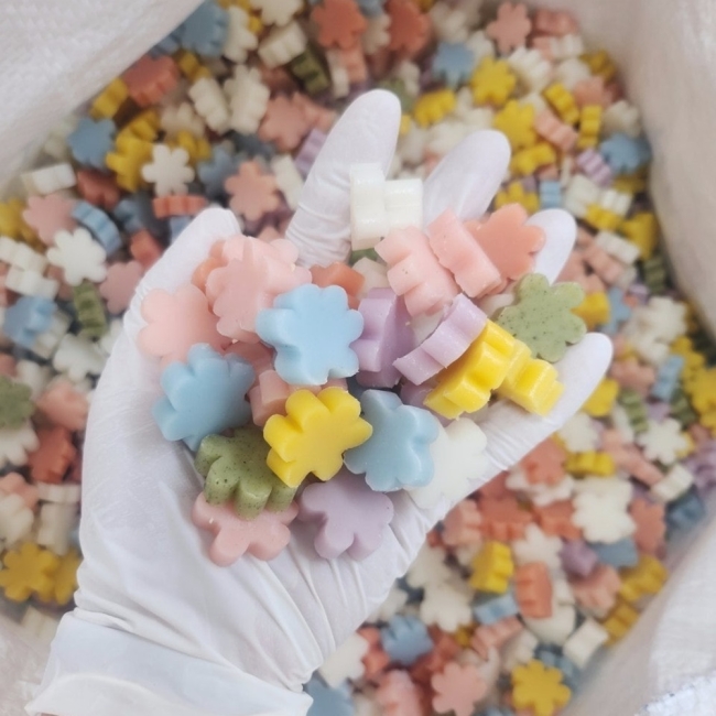 우리농산물로  만든 부산방앗간  7가지  무지개색  꽃  떡국떡 500g