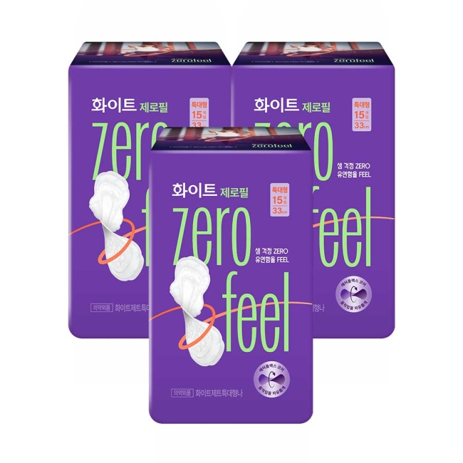 화이트 제로필 생리대 특대형 15PX3팩