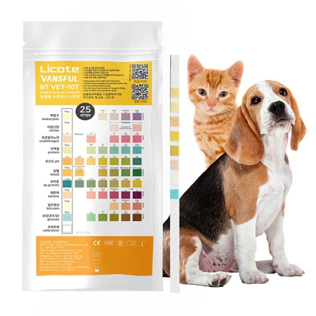 강아지당뇨검사 단백뇨염증 혈뇨  고양이소변  검사스틱 자가진단 25회