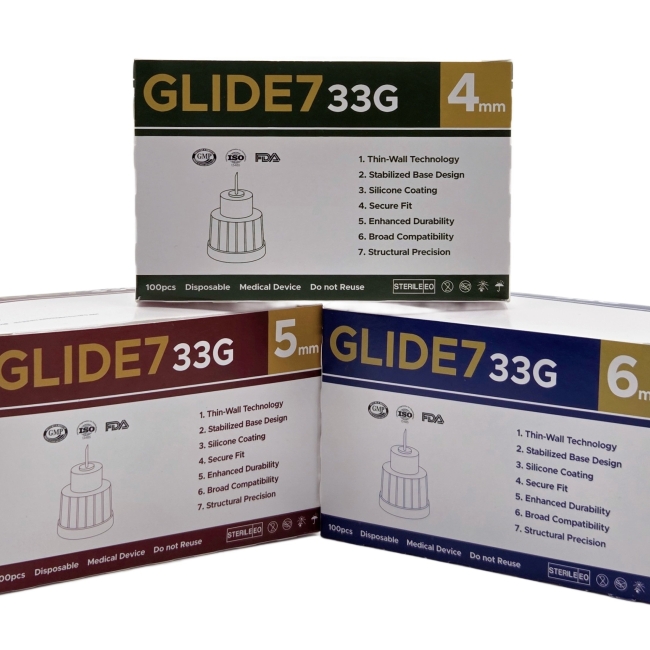 GLIDE7 글라이드7 프리미엄 인슐린 펜니들 삭센다 위고비 마운자로 주사침 바늘 33G