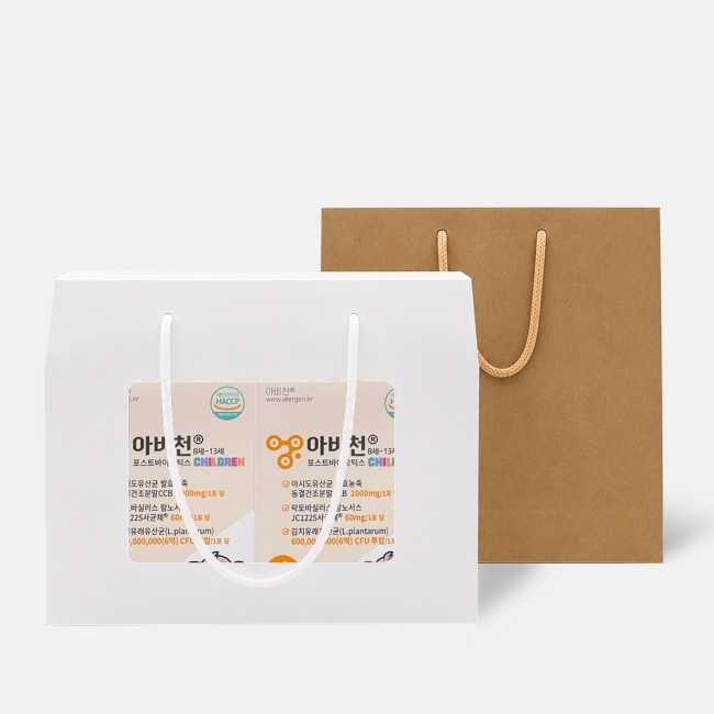 선물세트 아비천 포스트바이오틱스 8~13세 칠드런 유산균 2g x 30포 2박스 선물박스