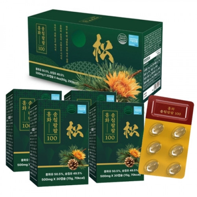 송침팔팔 홍화100 - 120캡슐(500mg x 30캡슐 x 4팩)
