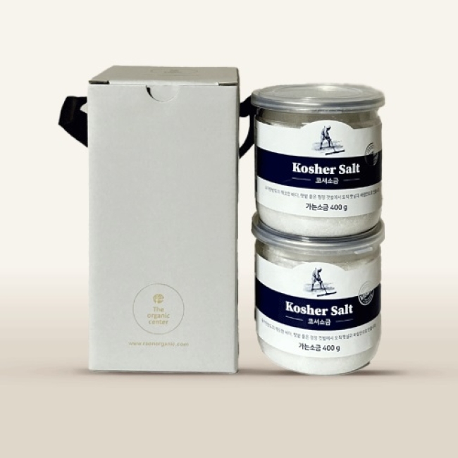 [라온오가닉] 멕시코산 코셔소금 400g 2통 선물세트(가는소금)