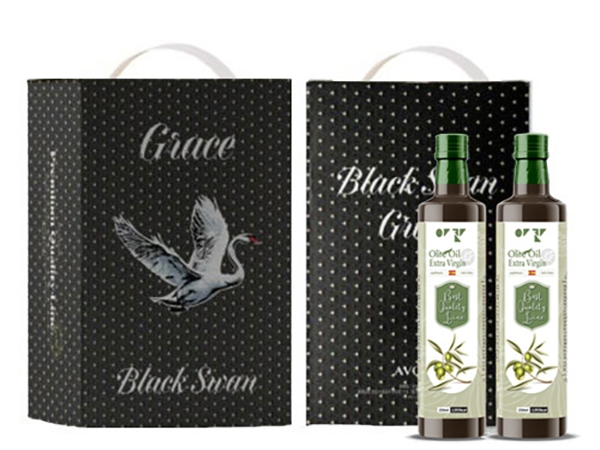 [아보아칸] 오일선물세트 블랙스완(올리브엑스트라버진250ML*2EA)+손잡이박스