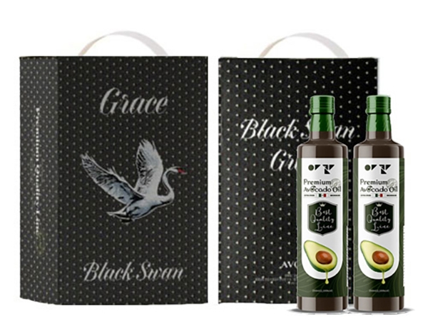[아보아칸] 오일선물세트 블랙스완(아보카도 엑스트라버진250ML*2)+손잡이박스