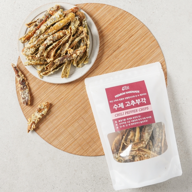 민하네식탁 국산 수제 고추 부각 90g 찹쌀 튀각 튀김 어른들 간식 밥반찬