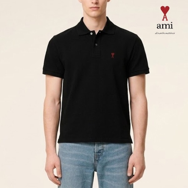 아미 스몰 하트 남성 폴로 반팔티 BFUPL001 블랙 S~XL
