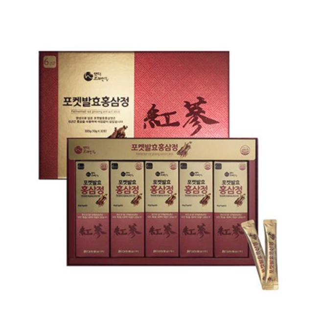 [대한홍삼] 포켓발효홍삼정 스틱 10ml x 30포_쇼핑백 증정