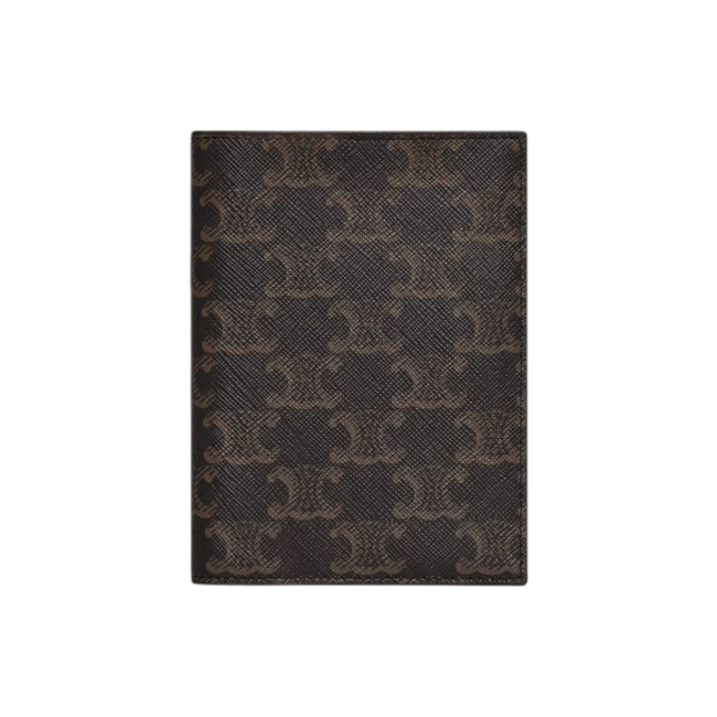 셀린느 트리옹프 캔버스 패스포트 커버 블랙 탄 4M3432AK104BT