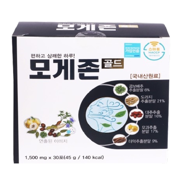 모게존 골드 국내산 곰보배추 도라지 더덕 모과 건강분말 1.5g x 30포 1박스