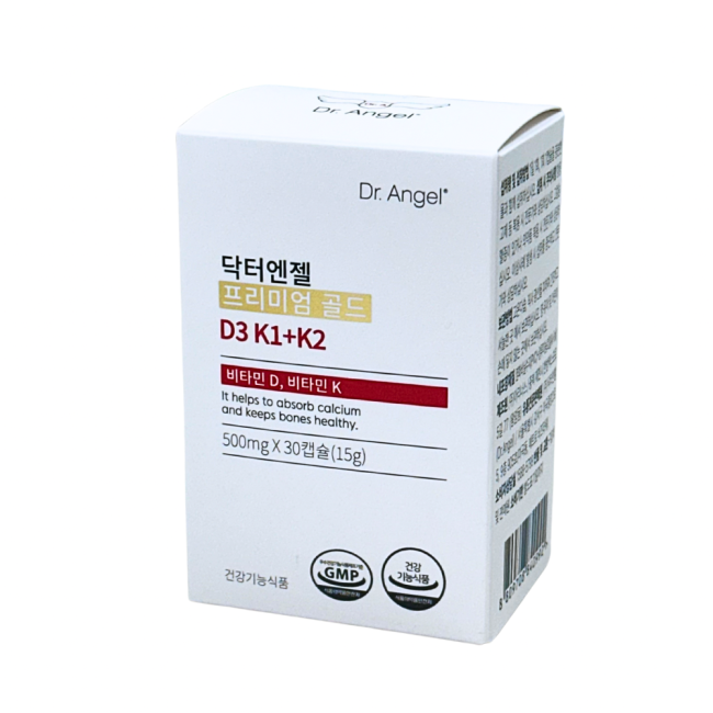 닥터엔젤 프리미엄 골드 비타민D3 2000IU + K플러스 비타민K2 500mg x 30캡슐(1개월분)