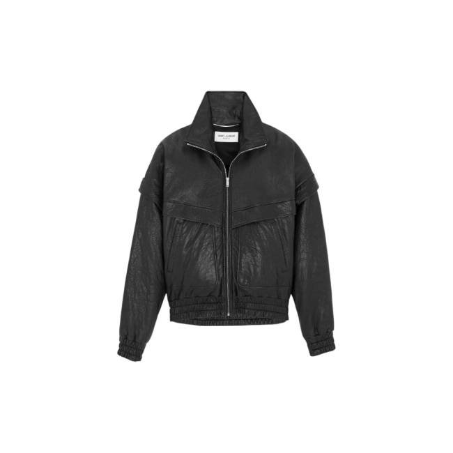 생로랑 그레인 램스킨 소재의 생 로랑 보머 재킷 778485YCNF21000