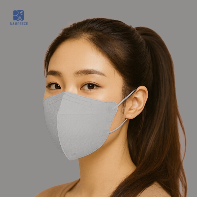 비앤브리즈 KF94 마스크 중형 라이트그레이 1000매 (1박스)