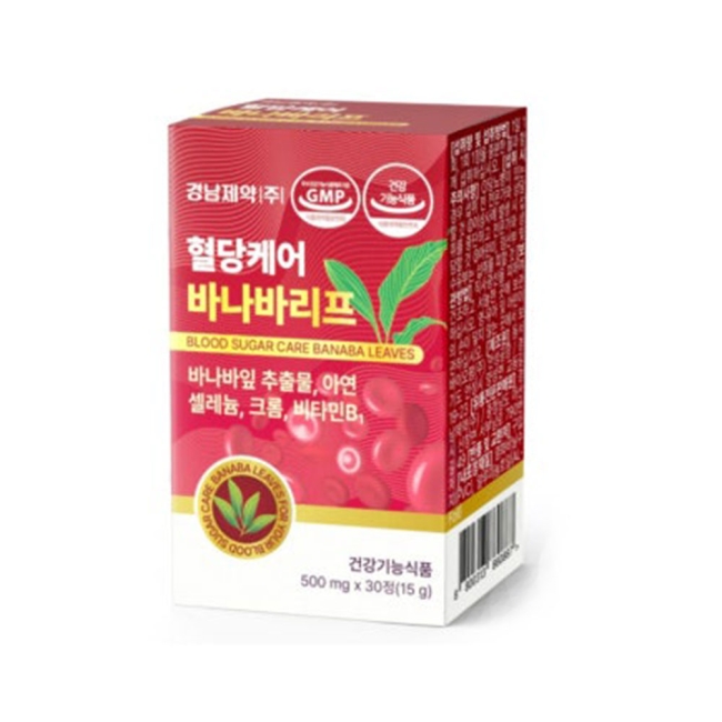 경남제약 혈당케어바나바리프 500mg x 30정