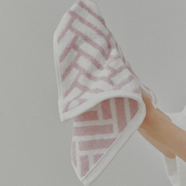 로얄베르겐 프리미엄 뱀부타올 먼지없는 고급 수건 핸드타올 5P 헤링본 핑크 핸드 5P