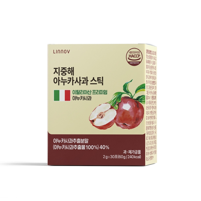 리노브 지중해 아누카사과 스틱 (2g ×30포 / 1 Box)