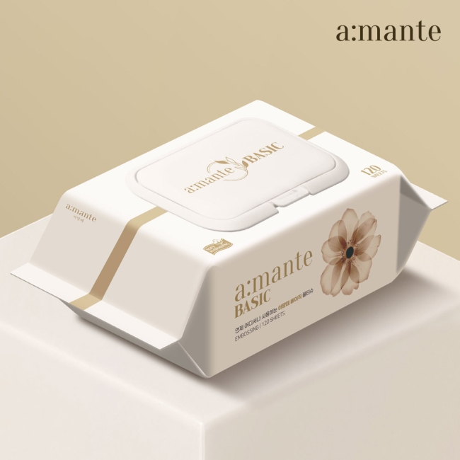 아망떼 베이직 대용량 아기물티슈 엠보싱 캡형 120매 20팩