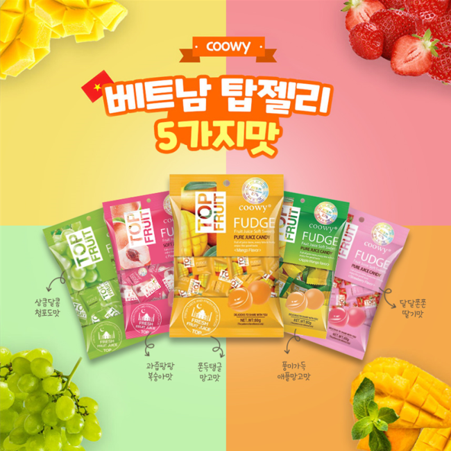 coowy 탑젤리  탑후르츠 망고젤리 80g 5종세트 