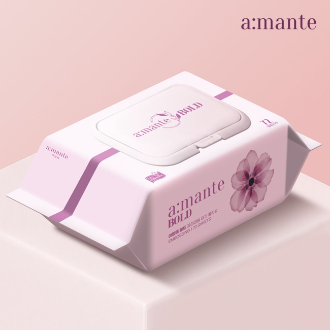 아망떼 볼드 두꺼운 고평량 물티슈 대용량 도톰한 엠보싱 아기물티슈 캡형 72매 20팩