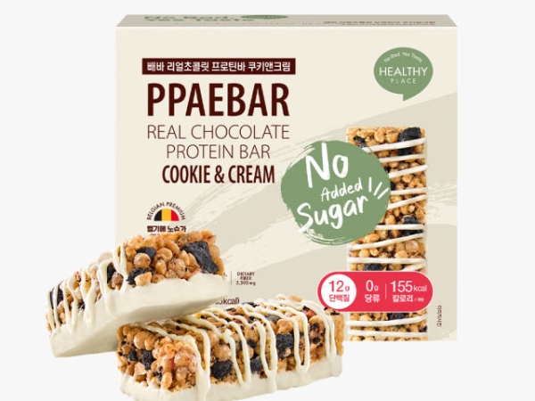[제로슈가] 헬시플레이스 빼바 리얼초콜릿 프로틴바 쿠키앤크림 1박스 9개입